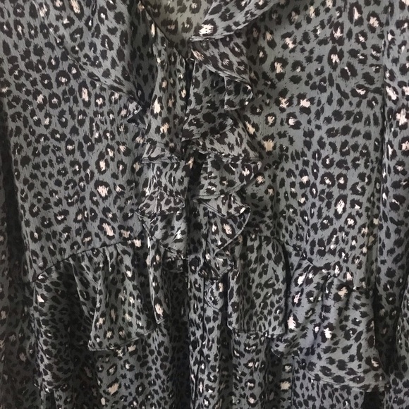 𝅺zara womens Blue Leopard Animal Print Dress . Size medium - Picture 7 of 8